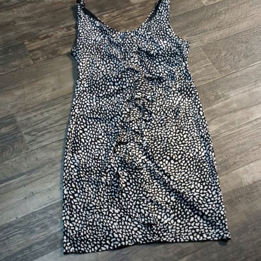 Sleveless Freckled Patterned Midi Dress - Picture 10 of 14